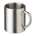 Taza térmica de acero inoxidable con acabado plateado 250ml color plateado cuarta vista