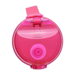 Botella de RPET antigoteo con correa de muñeca y acabado mate 1L color fucsia segunda vista
