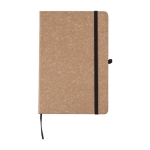 Libreta de piel reciclada con portabolígrafos A5 hojas a rayas color marrón primera vista