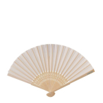 Abanico de bambú con patrones decorativos en el entramado color natural vista principal