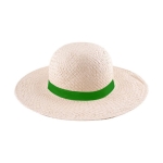 Sombrero de papel de ala ancha para mejor cobertura y protección color verde primera vista