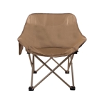 Silla plegable de poliéster con cuerpo de acero y funda a juego color marrón primera vista