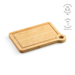 Tabla de cortar de bambú con asa en la esquina para servir color natural