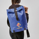 Mochila impermeable de algodón reciclado para portátil 17'' 23L color azul