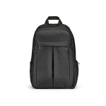 Mochila de nylon reciclado con cremalleras impermeables 22L 15,6'' color negro vista frontal