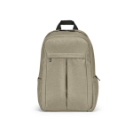 Mochila de nylon reciclado con cremalleras impermeables 22L 15,6'' color camel vista frontal