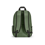 Mochila de nylon reciclado con cremalleras impermeables 22L 15,6'' color verde militar vista trasera