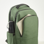Mochila impermeable bitono de nylon reciclado para portátil 15,6'' color verde militar segunda vista de detalle