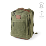 Mochila de algodón reciclado con revestimiento de cera 230 g/m2 color verde militar