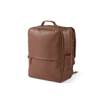 Mochila de piel reciclada elegante con bolsillo ampliable PC 17'' color marrón oscuro