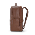Mochila de piel reciclada elegante con bolsillo ampliable PC 17'' color marrón oscuro segunda vista