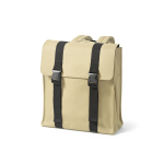 Mochila de piel sintética reciclada y plástico reciclado para PC 17” color beige