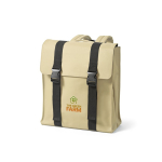 Mochila de piel sintética reciclada y plástico reciclado para PC 17” color beige
