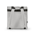 Mochila de piel sintética reciclada y plástico reciclado para PC 17” color gris claro vista trasera
