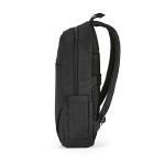 Mochila de 300D RPET para ferias con compartimento frontal 18L 15,6'' color negro cuarta vista