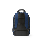 Mochila de 300D RPET para ferias con compartimento frontal 18L 15,6'' color azul vista trasera