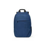 Mochila de 300D RPET para ferias con compartimento frontal 18L 15,6'' color azul vista frontal