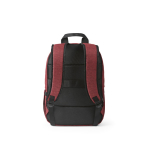Mochila de 300D RPET para ferias con compartimento frontal 18L 15,6'' color rojo vista trasera