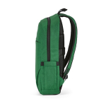 Mochila de 300D RPET para ferias con compartimento frontal 18L 15,6'' color verde cuarta vista