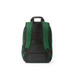 Mochila de 300D RPET para ferias con compartimento frontal 18L 15,6'' color verde vista trasera