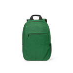 Mochila de 300D RPET para ferias con compartimento frontal 18L 15,6'' color verde vista frontal