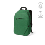 Mochila de 300D RPET para ferias con compartimento frontal 18L 15,6'' color verde