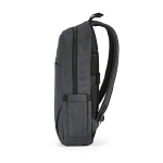 Mochila de 300D RPET para ferias con compartimento frontal 18L 15,6'' color gris oscuro cuarta vista