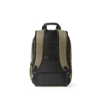 Mochila de 300D RPET para ferias con compartimento frontal 18L 15,6'' color camel vista trasera