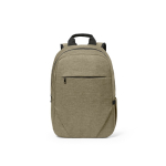 Mochila de 300D RPET para ferias con compartimento frontal 18L 15,6'' color camel vista frontal
