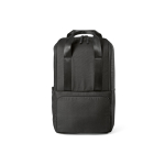 Mochila de poliéster reciclado con compartimento para portátil 18L color negro vista frontal