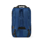 Mochila de poliéster reciclado con compartimento para portátil 18L color azul vista trasera