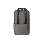 Mochila de poliéster reciclado con compartimento para portátil 18L color gris vista frontal