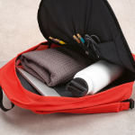 Mochila de RPET para portátil con acabado ripstop 15,6'' color rojo tercera vista de detalle