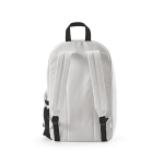 Mochila corporativa de RPET para portátil con acabado ripstop 15,6'' color blanco vista trasera