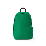 Mochila corporativa de RPET para portátil con acabado ripstop 15,6'' color verde vista frontal