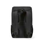 Mochila de cuero sintético para clientes con espacio acolchado para portátil 20L color negro vista trasera