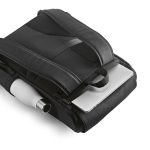 Mochila de cuero sintético con espacio acolchado para portátil 20L color negro segunda vista de detalle