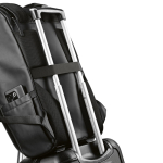 Mochila de cuero sintético con espacio acolchado para portátil 20L color negro vista de detalle