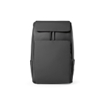 Mochila de cuero sintético para clientes con espacio acolchado para portátil 20L color negro vista frontal