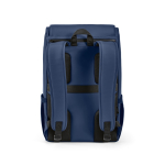 Mochila de cuero sintético para clientes con espacio acolchado para portátil 20L color azul vista trasera