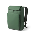 Mochila de cuero sintético con espacio acolchado para portátil 20L color verde