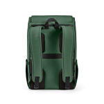 Mochila de cuero sintético para clientes con espacio acolchado para portátil 20L color verde vista trasera