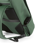 Mochila de cuero sintético con espacio acolchado para portátil 20L color verde tercera vista de detalle