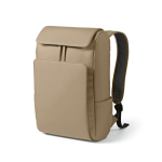Mochila de cuero sintético con espacio acolchado para portátil 20L color camel