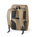 Mochila de cuero sintético para clientes con espacio acolchado para portátil 20L color camel segunda vista