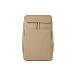 Mochila de cuero sintético para clientes con espacio acolchado para portátil 20L color camel vista frontal