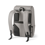 Mochila de cuero sintético para clientes con espacio acolchado para portátil 20L color gris claro segunda vista