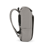 Mochila de cuero sintético para clientes con espacio acolchado para portátil 20L color gris claro tercera vista