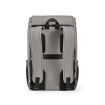 Mochila de cuero sintético para clientes con espacio acolchado para portátil 20L color gris claro vista trasera