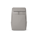 Mochila de cuero sintético para clientes con espacio acolchado para portátil 20L color gris claro vista frontal